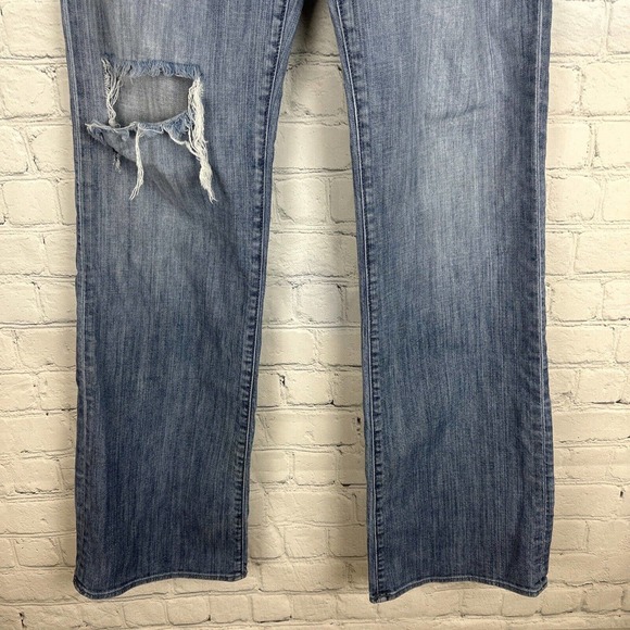 Rock & Republic Straight Leg Jeans Women's 32 Blue Whiskers Button Fly High Rise - Picture 4 of 9